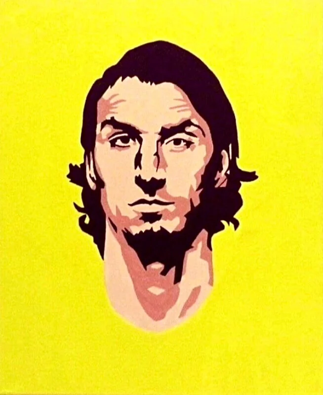 Akrylmålning Zlatan Ibrahimovic av Mona Kasim