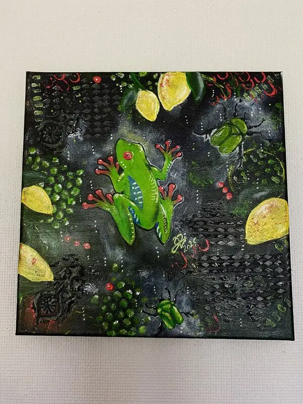 Akrylmålning Små sakers alkemi / The Alchemy of Small Things av Anna Gilányi