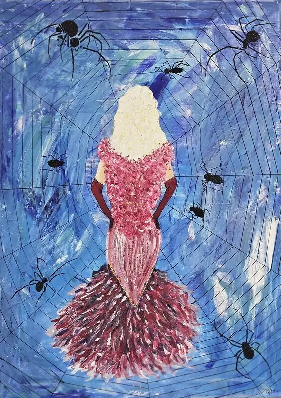 Akrylmålning Hon går sin egen väg av Pernilla Andersson