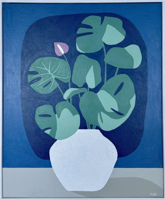 Akrylmålning MONSTERA No.2518 av Frida Westlund Prändel