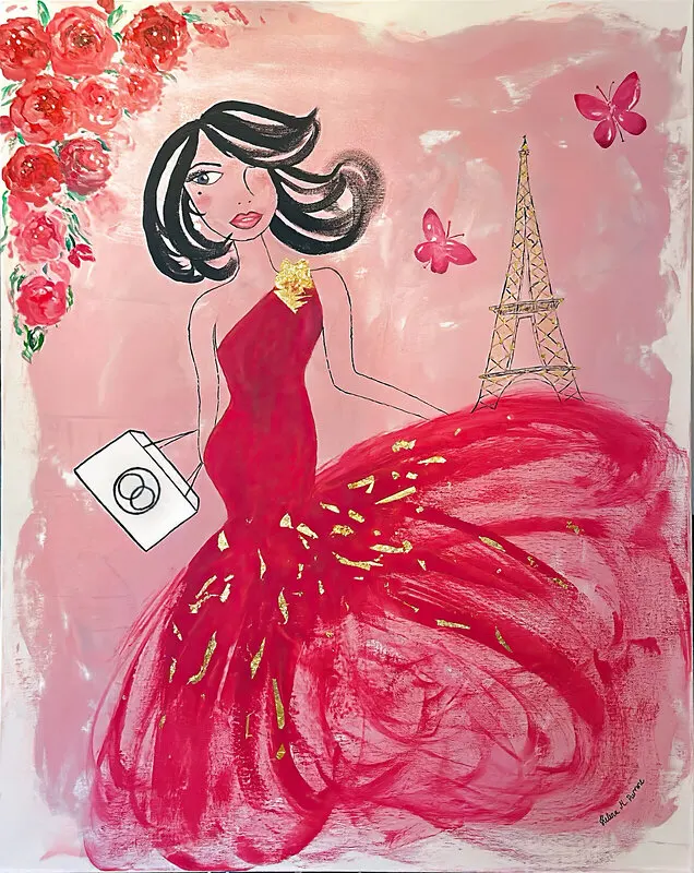 Akrylmålning Fashion Week in Paris! av Helena Marklund Purrone
