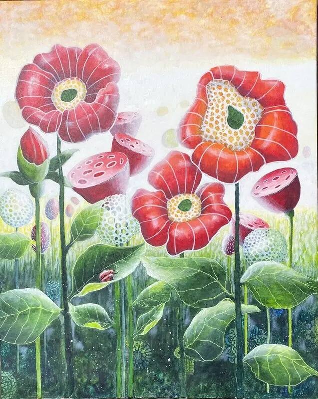 Akrylmålning Morgon ljus av Marie Bäckström Karlsson