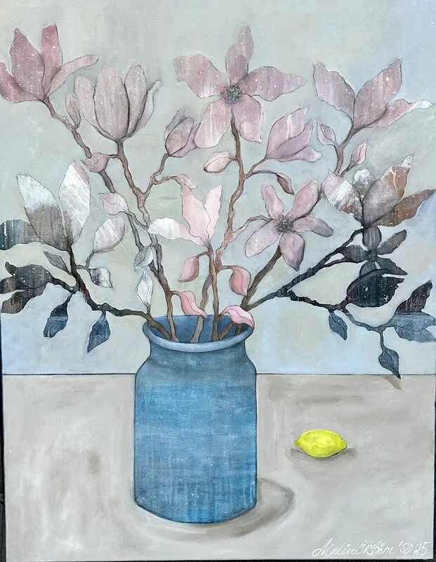 Akrylmålning Andas in andas ut av Malin Ekström