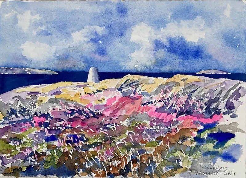 Akvarell Islandsberg (4) av Tord Wennerblom
