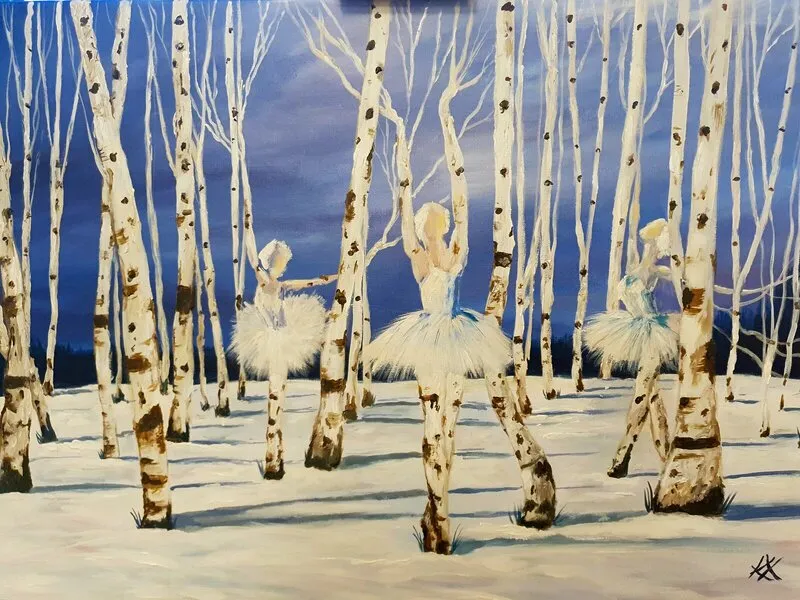Akrylmålning Dance av Katerina Chatzidionysiou
