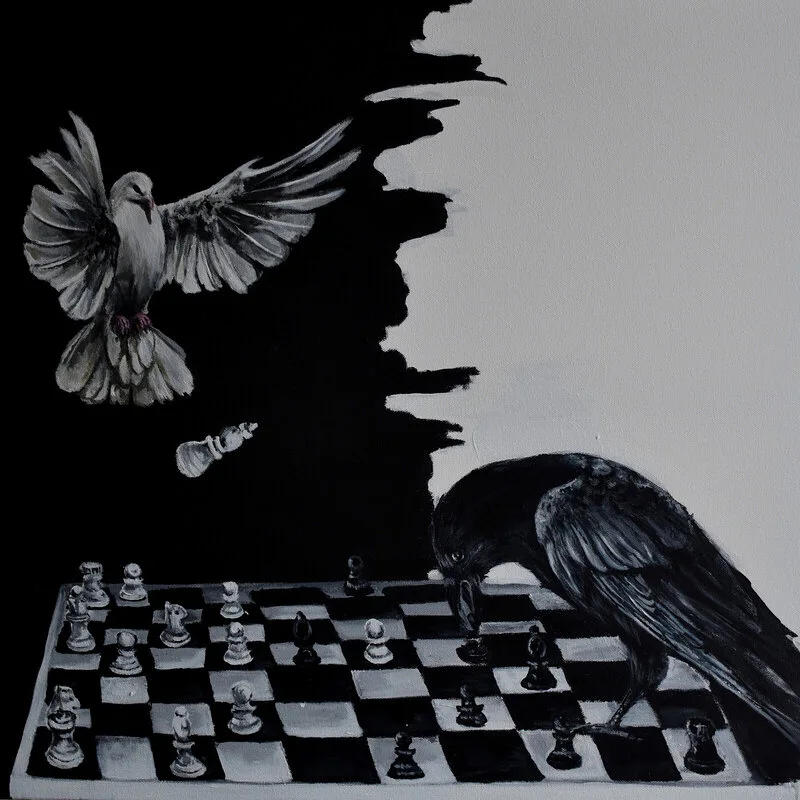 Akrylmålning Checkmate av Sara Nilsson