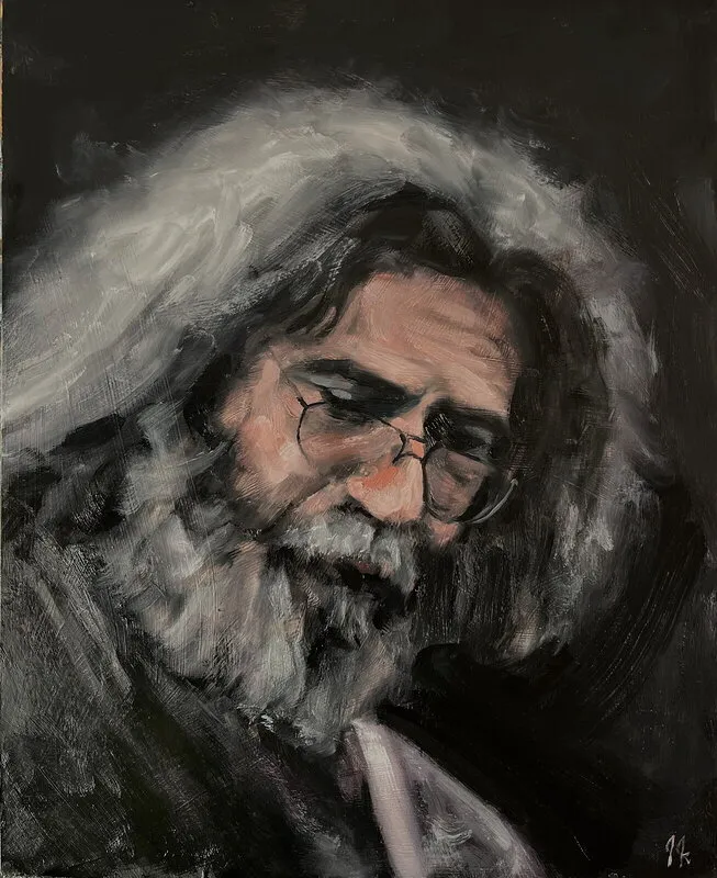 Oljemålning Jerry Garcia, Greatful Dead av Joe Jersak