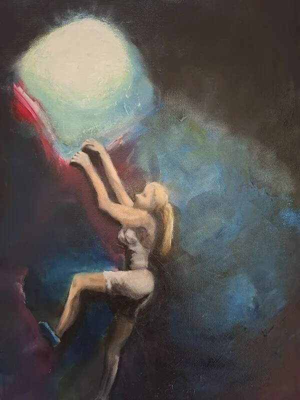 Oljemålning Chase the light av Karin Sandström Krantz