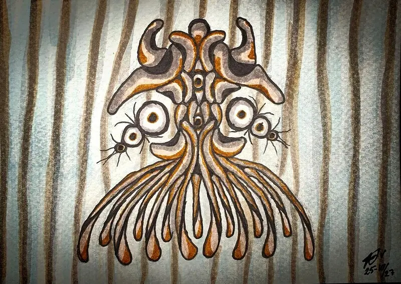 Akvarell Korallknasaren av Oden Vållberg