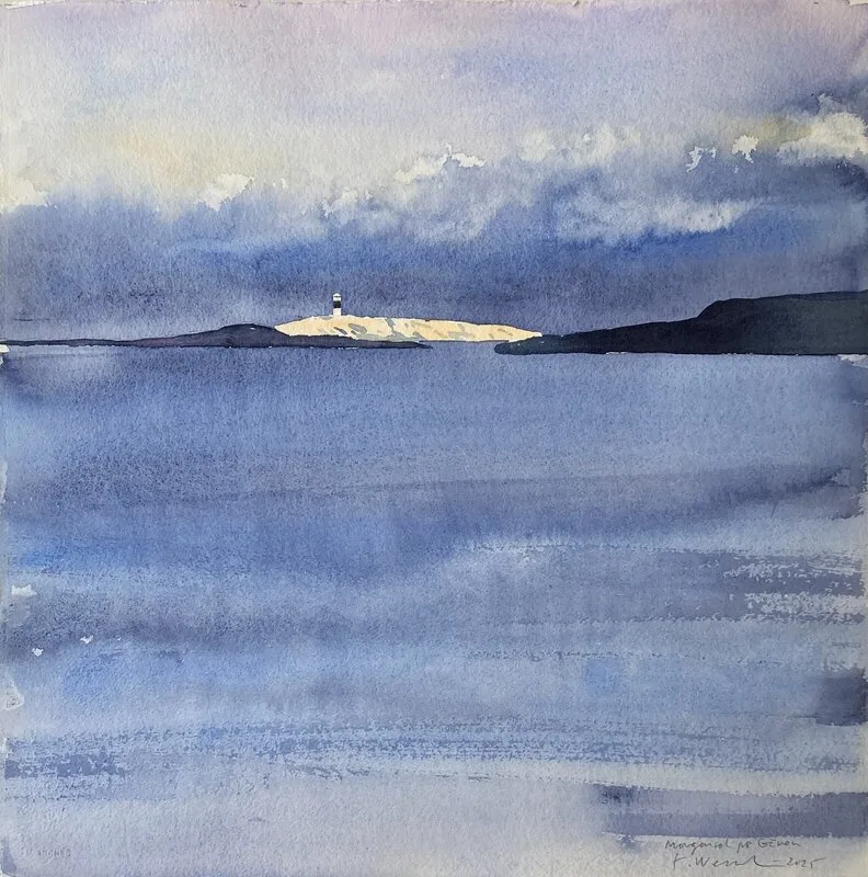 Akvarell Morgonsol på Gäven av Tord Wennerblom