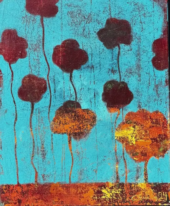 Akrylmålning Sommarens eko av Camilla Lundgren