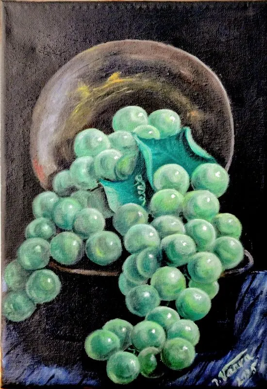 Oljemålning Juicy grapes av Nelly Vaara
