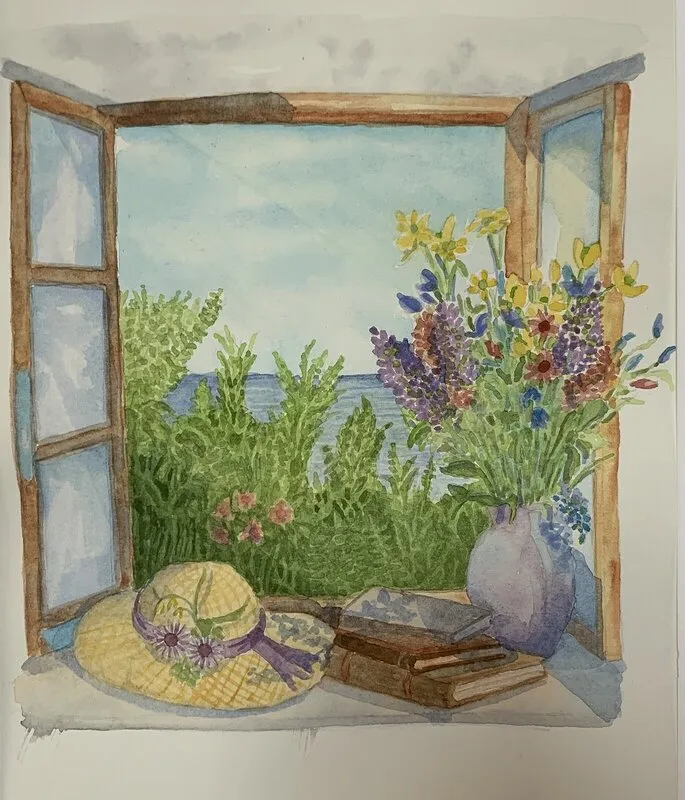 Akvarell Sommardrömmar av Nina Gillbo