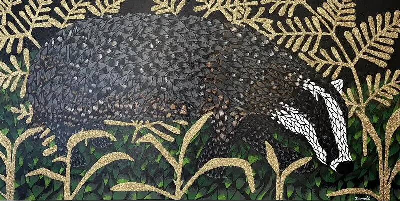 Akrylmålning Evening Stroll av Art By Damali