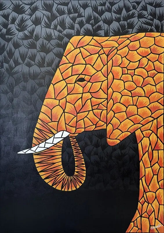 Akrylmålning Elefant av Art By Damali