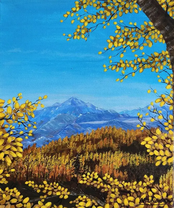 Akrylmålning Beyond av Alicja Placinska Tapia