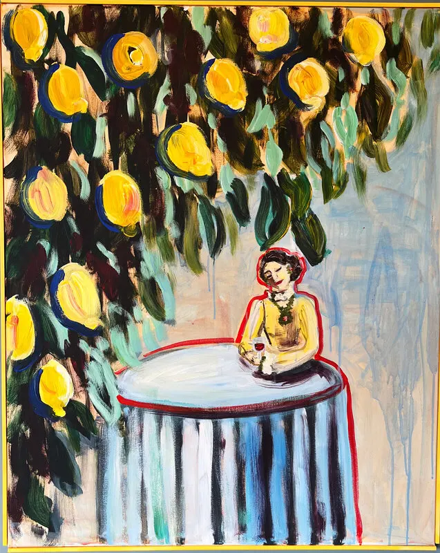 Akrylmålning Njuter en stund av Elisa Pålsson