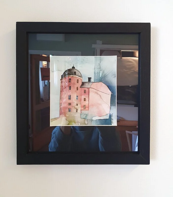 Akvarell Slottsgavel - 2100 kr av Linda Colm