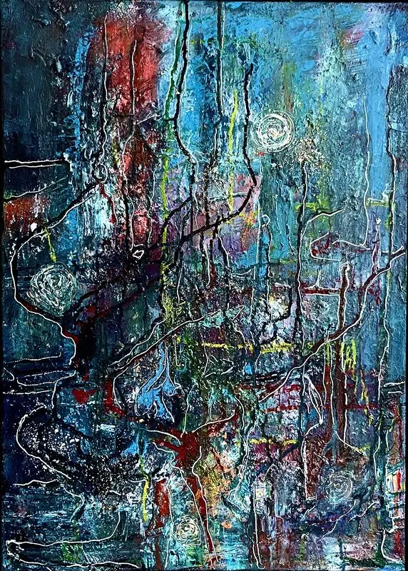 Akrylmålning Färgrikt av Gunilla Palusa