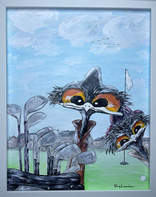 Akrylmålning Golfaren nr.290 av Stig Laurin