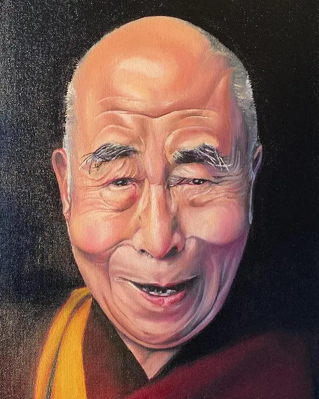 Oljemålning Dalai Lama av Anastasiya Kostyuk