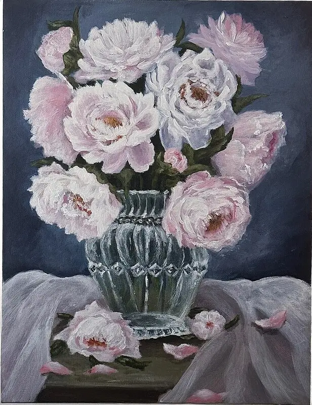 Akrylmålning I full blom av Hanna Calderon