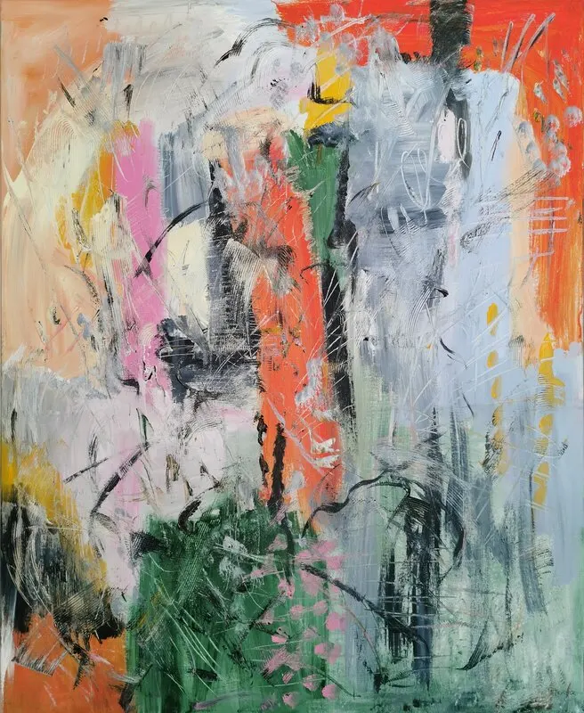 Akrylmålning Abstrakt 15 av Birgit Anhede Eriksson