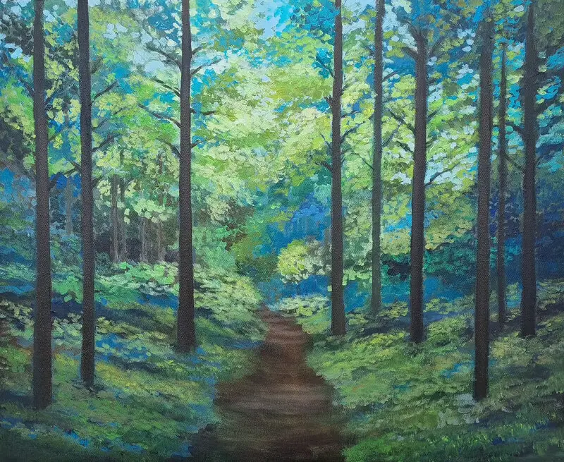 Akrylmålning Vandra en sommarkväll av Anna Jormin