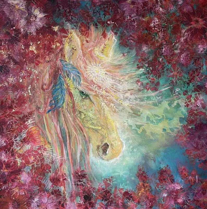 Akrylmålning Pegasus av Tina Frangi