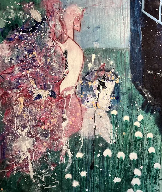 Akrylmålning Färgburkens magi av Emilie Sundbom