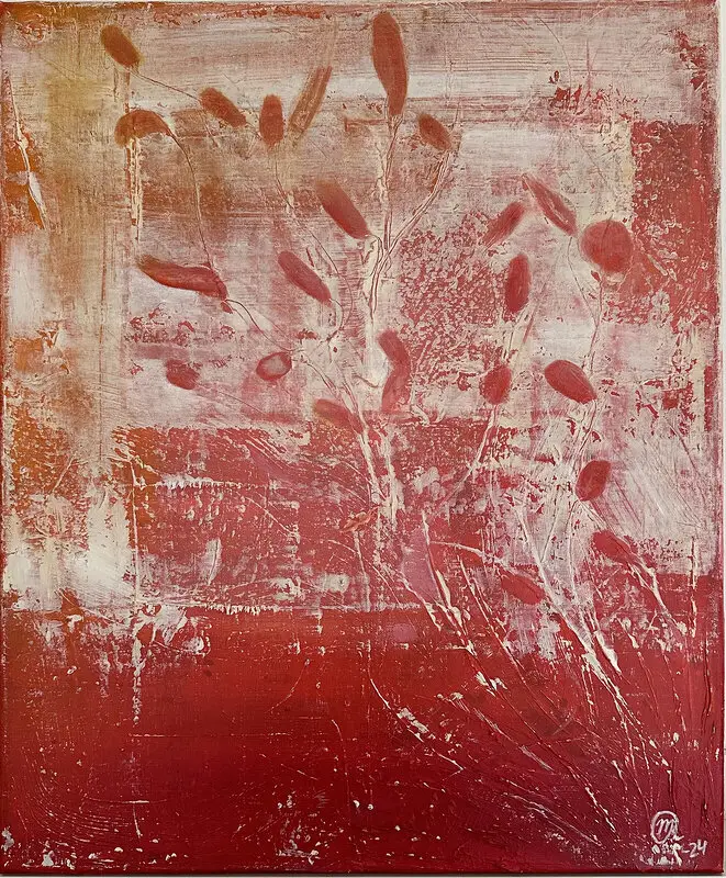 Akrylmålning "Strå" Strå som stilla vajar, viskar ... av Jeanette Ringwall