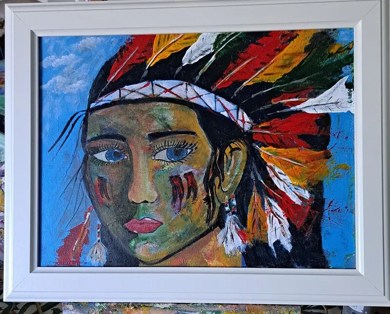 Akrylmålning Indiana av Eva Bruhn