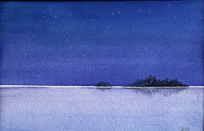 Akvarell Öar av Maud Thilén Bengtsson