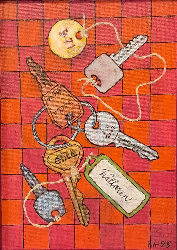 Akrylmålning Aha! Där är dom ju! av Roland Adolfsson