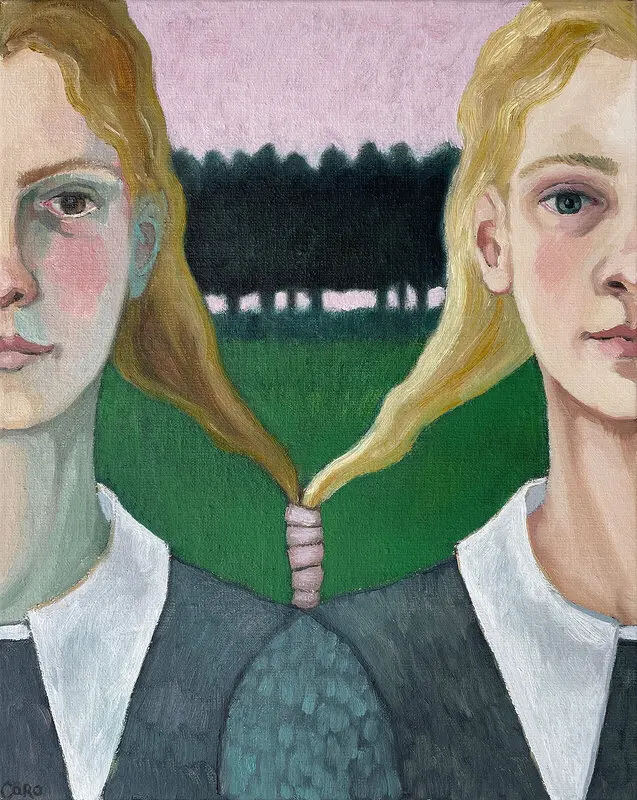 Oljemålning Friends of Forest av Caroline Roberts