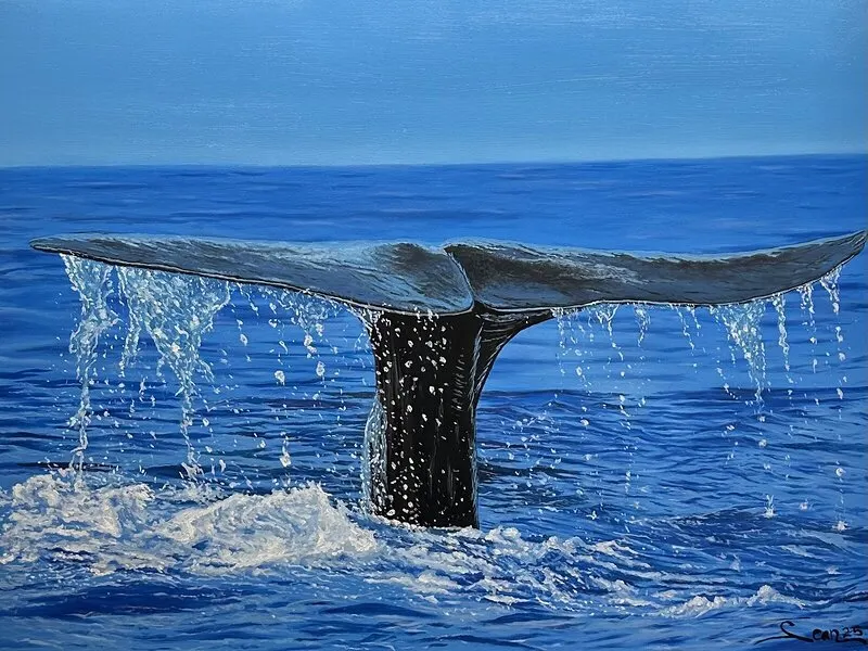 Oljemålning The Deep Blue av Sean Aghili