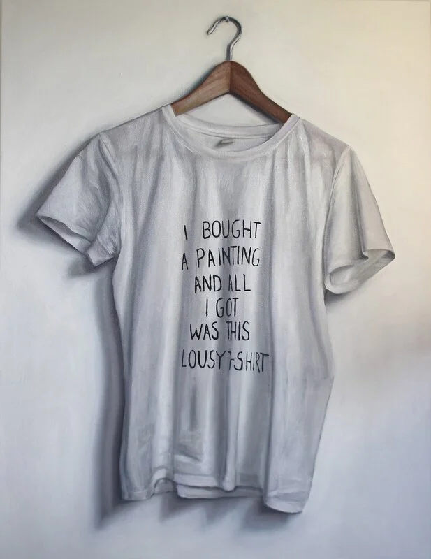 Oljemålning The lousy t-shirt av Mimmie Strandkvist