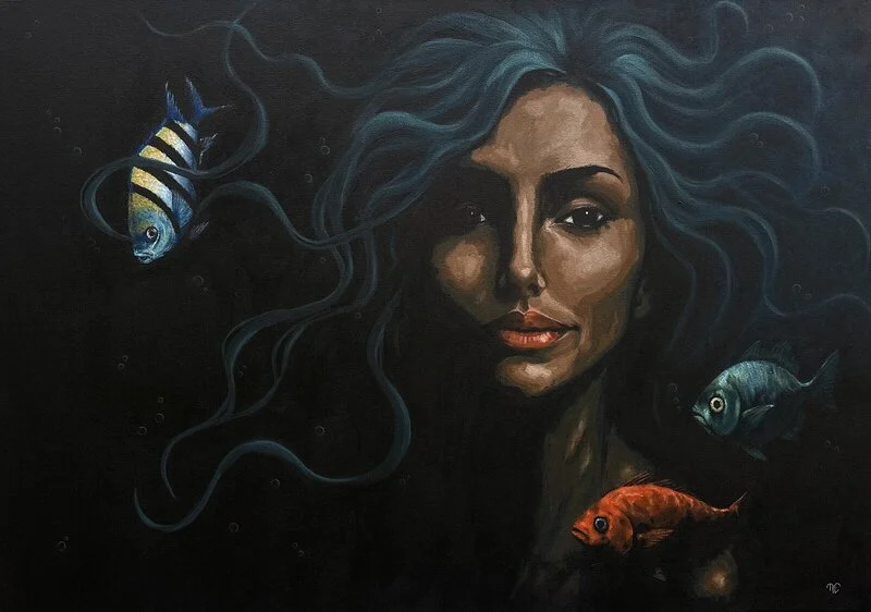 Akrylmålning FRIDYK av Maria Elneskog