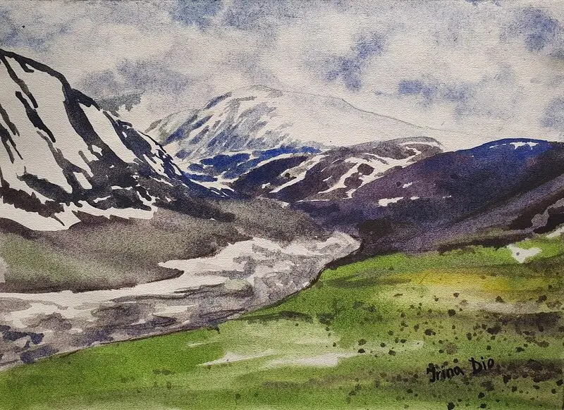 Akvarell Berg av Iryna Denysenko