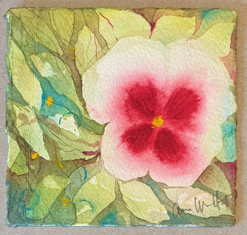 Akvarell Pensée av Anna Wolf