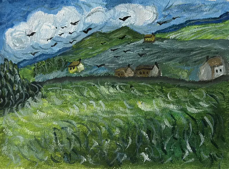 Akvarell Vindlande utsikter av Amna Vincent