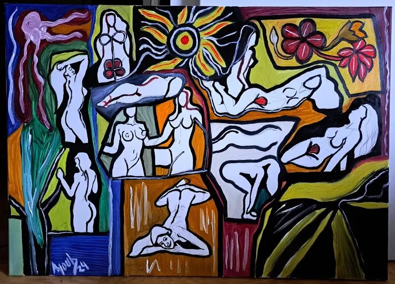 Oljemålning Untitled av Ayoub Hameedi