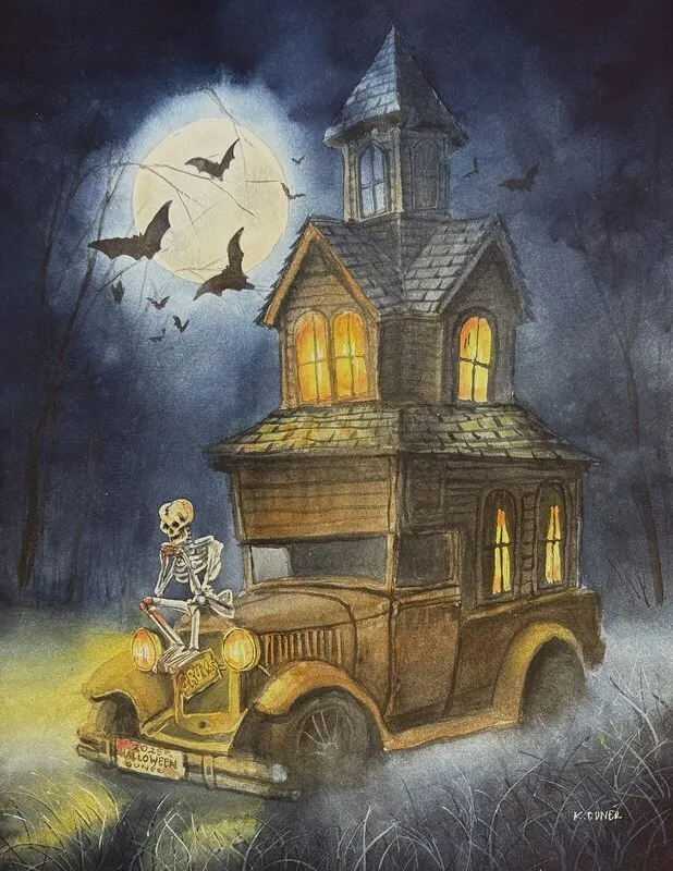 Akvarell Halloween I av Kristina Dunér