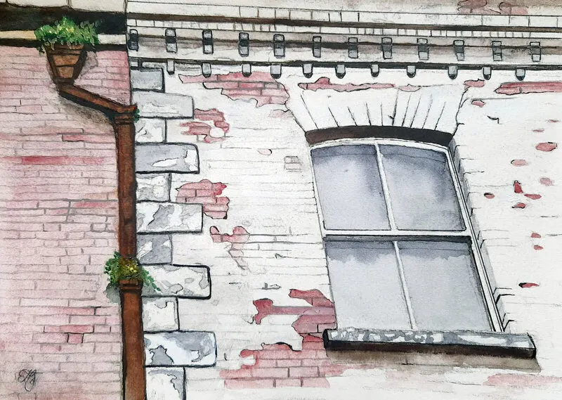 Akvarell Dublin av Lena Maijanen