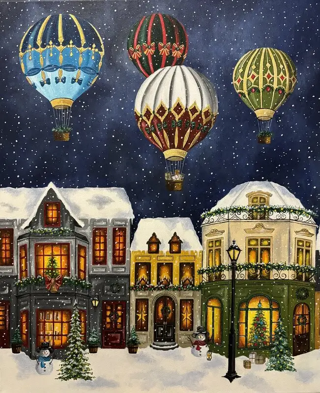 Akrylmålning Christmas av Katarina Eklund