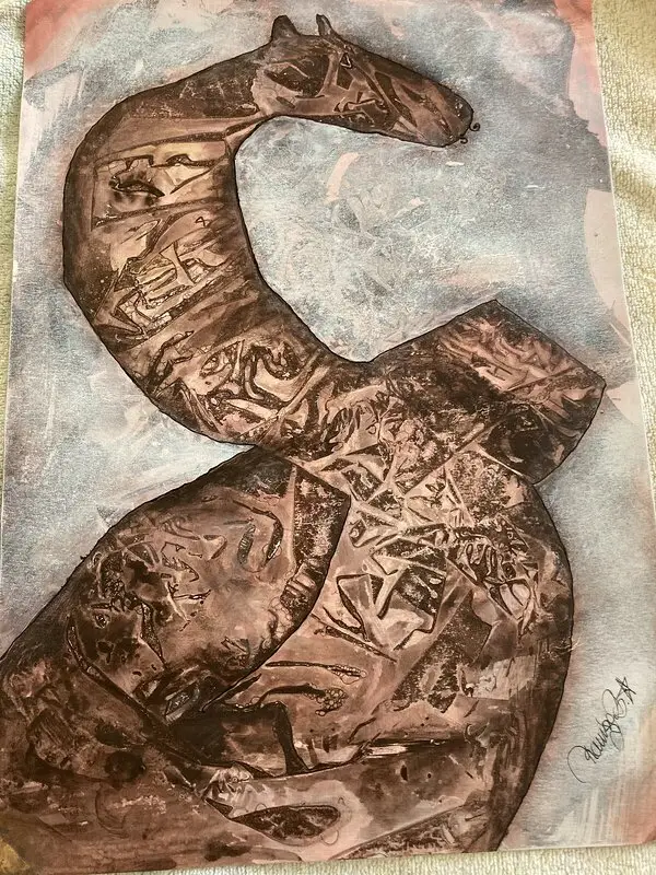 Akrylmålning Kraften i draken av Ramiza Bellanius