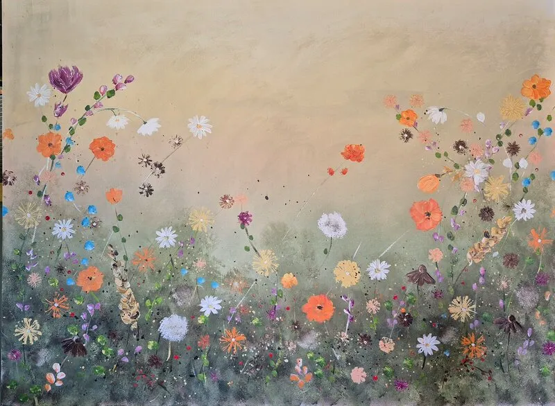 Akrylmålning Morgondimma av Catrine Karpati