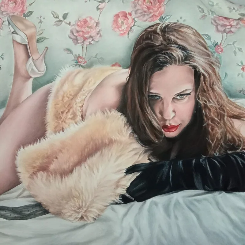 Oljemålning Vintage Lady av Anna Dosen