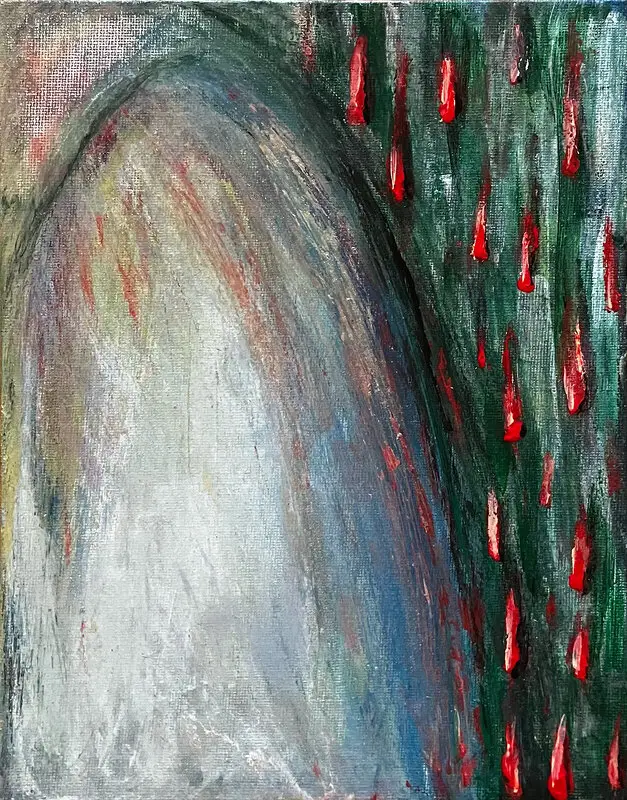 Akrylmålning Red Rain av Verity Gunning-Olsson