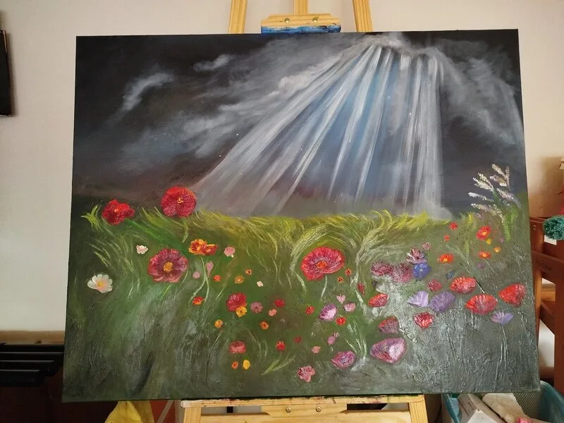 Oljemålning Sommar storm av Matilda Adelstam Andersson